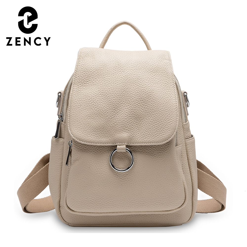 Genuine Leather Backpack - Zency Yeni Moda Kadın Sırt Çantası
