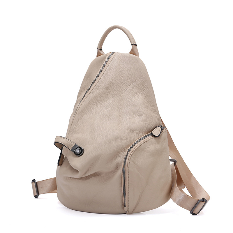 Genuine Leather Backpack - Zency kadın Hakiki Deri Anti-hırsızlık Sırt