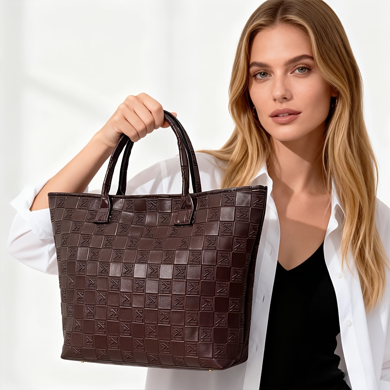 Luxury Bags Vintage - Hafif Lüks Koyu Kahverengi Kapitone Desenli