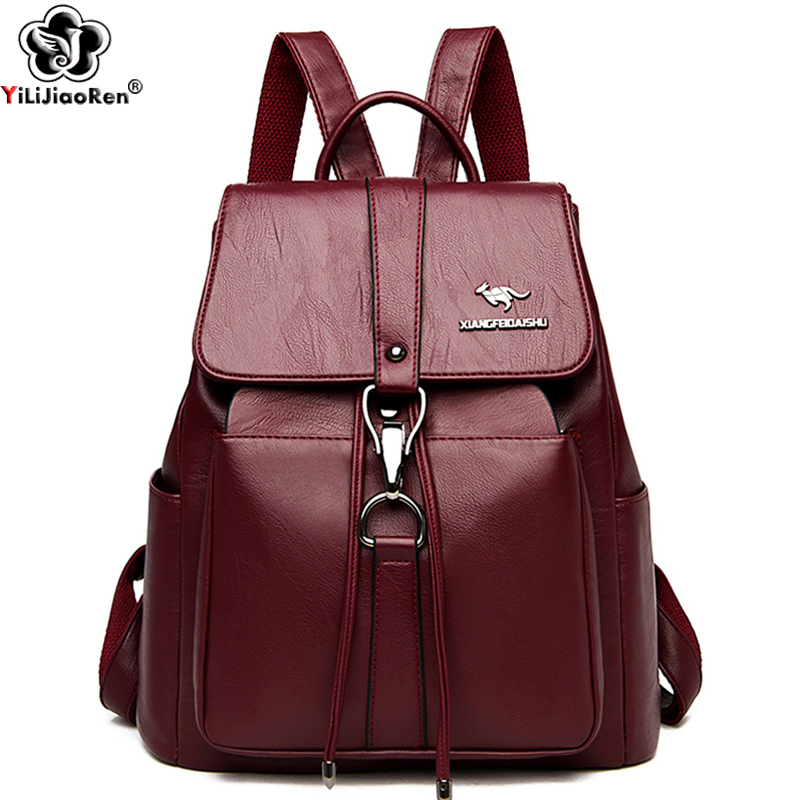 Genuine Leather Backpack - Anti Hırsızlık Sırt Çantası Kadın Omuz
