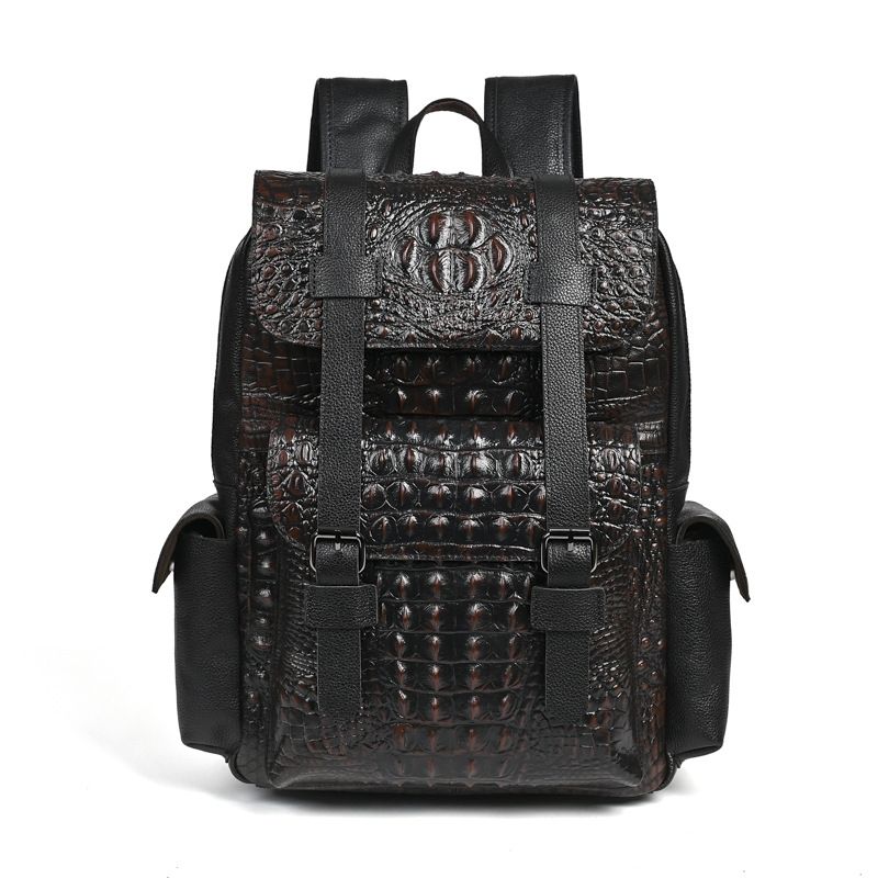 Genuine Leather Backpack - 2026 Yeni Moda Timsah Marka Doğal