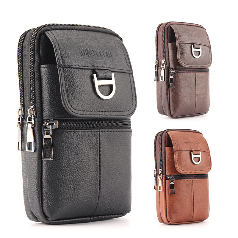 Genuine Leather Backpack - Erkek Deri Bel Çantası - Büyük