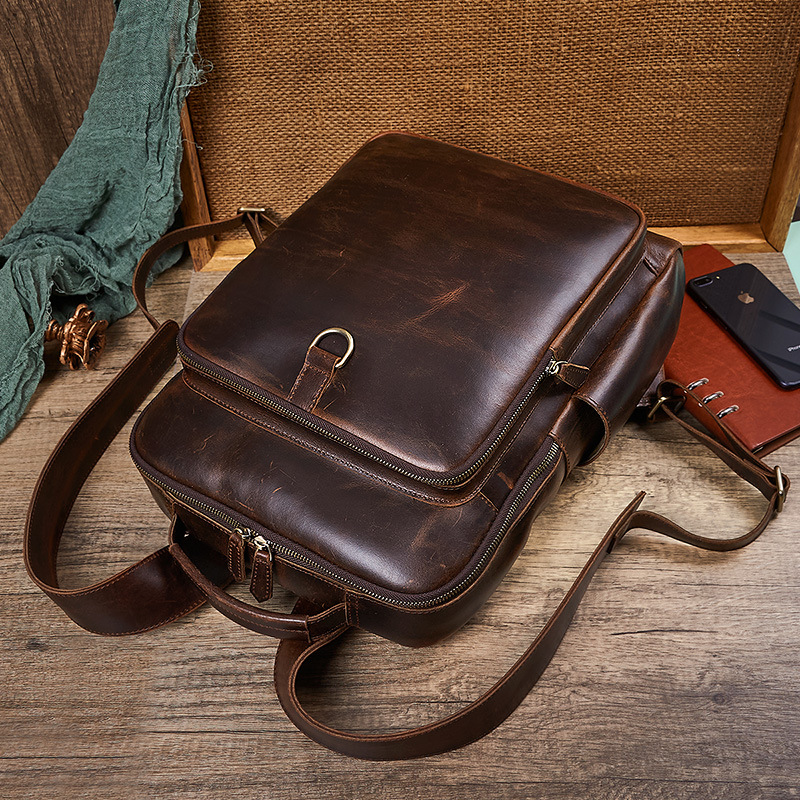 Erkekler İçin Üstün Kalite Mum - Genuine Leather Backpack incelemesi ve fiyatı
