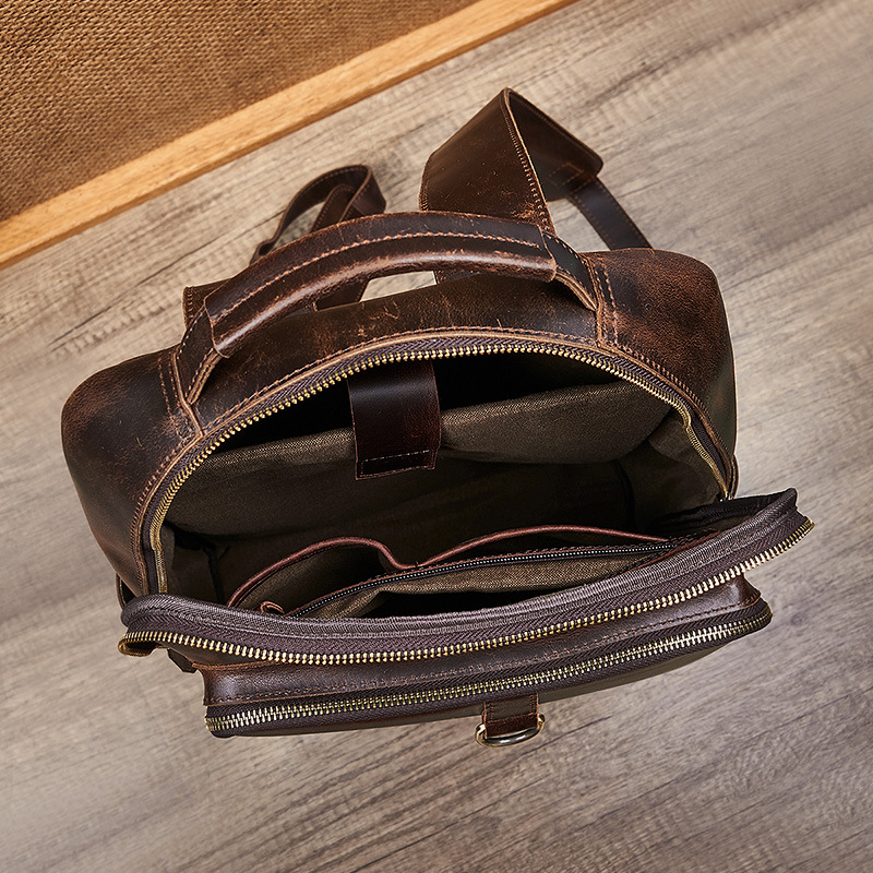 Erkekler İçin Üstün Kalite Mum - Genuine Leather Backpack incelemesi ve fiyatı