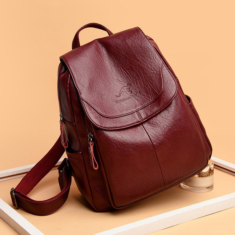9 renk Kadın Yumuşak Deri Sırt - Genuine Leather Backpack incelemesi ve fiyatı