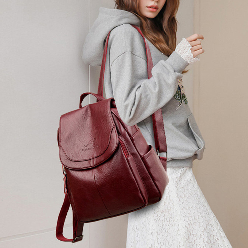 9 renk Kadın Yumuşak Deri Sırt - Genuine Leather Backpack incelemesi ve fiyatı